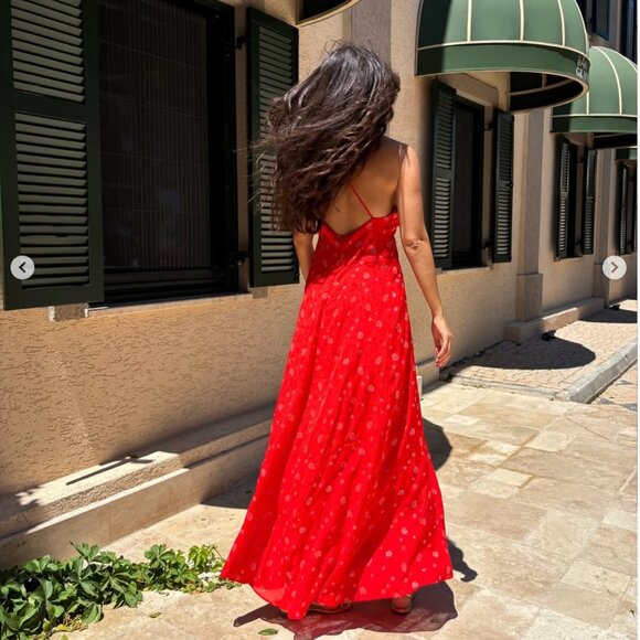 Zara ZW Strappy Midi Dress NWT Red Size Small Blogger Fav - Picture 2 of 14